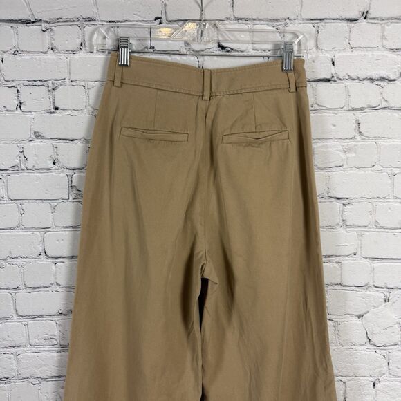 EVERLANE The Way High Drape Trouser Pants Womens Size 0 Short Beige Relaxed - Picture 6 of 13